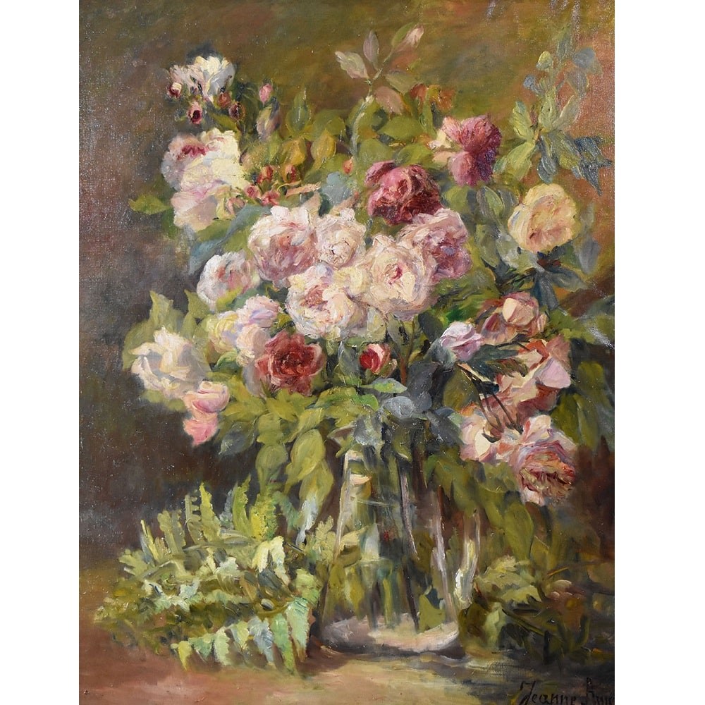 QF612 1 antique roses floral painting flower oil painting still life XIX.jpg